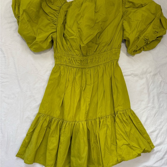 Japna Green Ruffled Puff Sleeve Mini Sundress - Picture 8 of 12